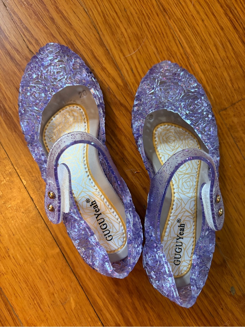 Elsa Girls' Purple Glitter Jelly Dress Costume Shoes